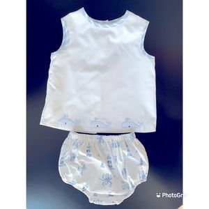 Boys Shrimp and Grits Diaper set. 3T